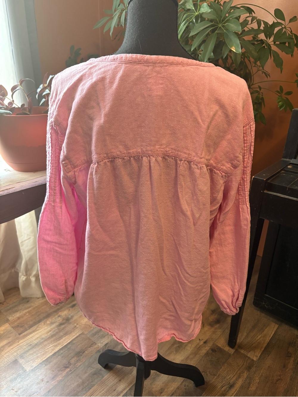 Joie Pink Button-Front V-Neck Blouse - Picture 8 of 11